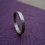 Mens Ring Hammered Silver Band Unisex -