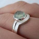 Prehnite Ring With Fitted Band