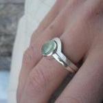 Prehnite Ring With Fitted Band