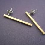 Simple Brass Studs With Sterling Silver Pins