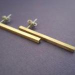 Simple Brass Studs With Sterling Silver Pins