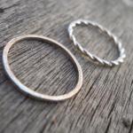 Twisted Ring & Thin Hammered Band...
