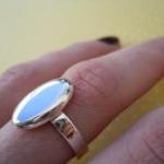 Oval Silver Top Ring
