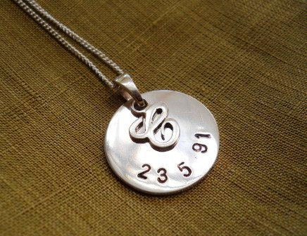 Personalized Necklace Personalized Initial Necklace Handstamped Necklace Charm Necklace